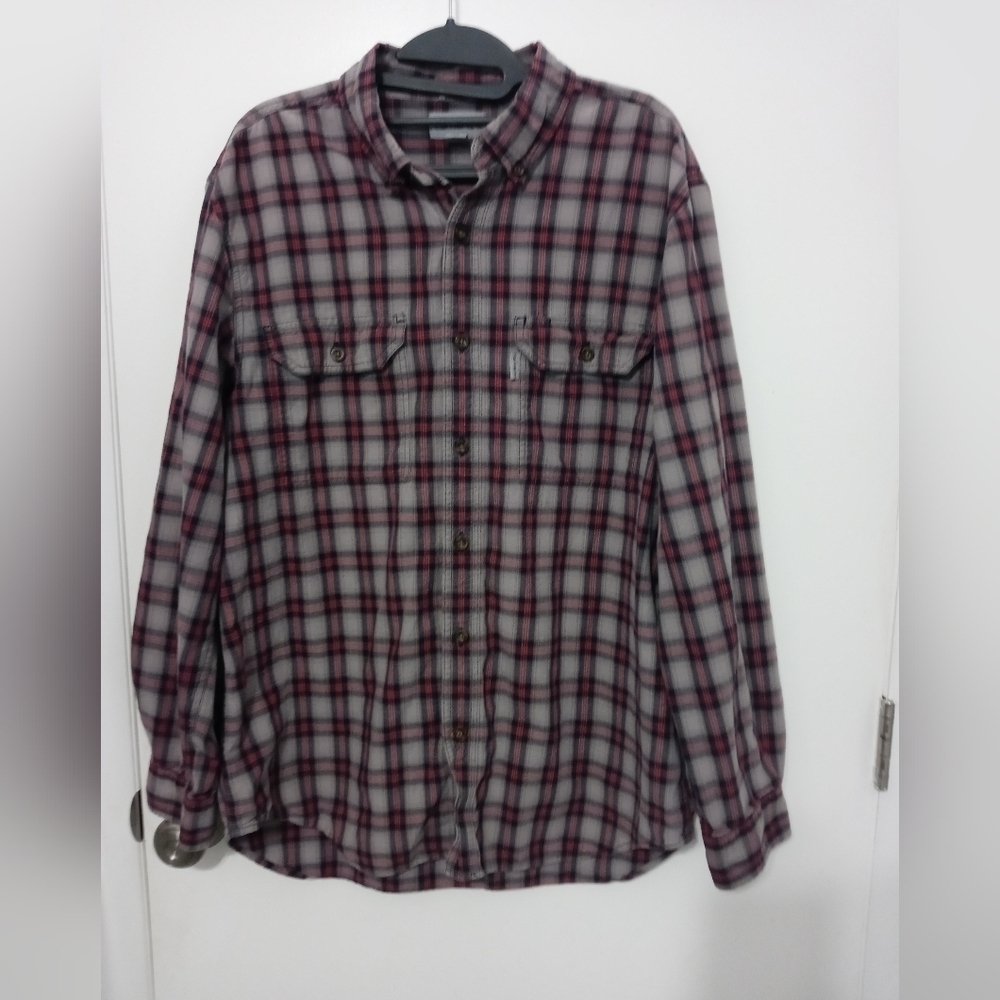 Carhartt Relaxed Fit Button Down Plaid Long sleeve Shirt L